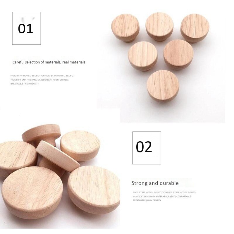 20Pcs Home Accessory 30X25mm Wood Hardware Round Knobs and Pulls for