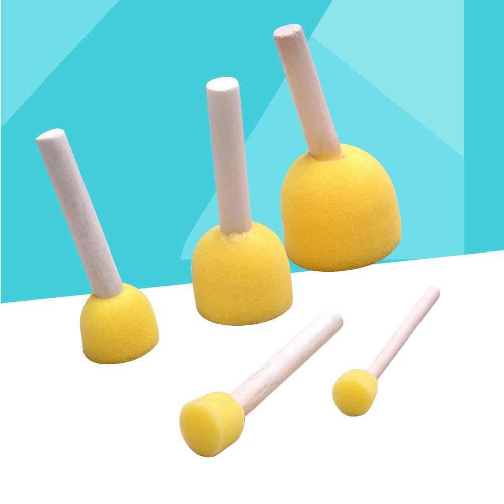 Pincel de esponja para pintar para niños pequeños, herramientas de pintura para manualidades, 5 piezas: As Shown5pcs