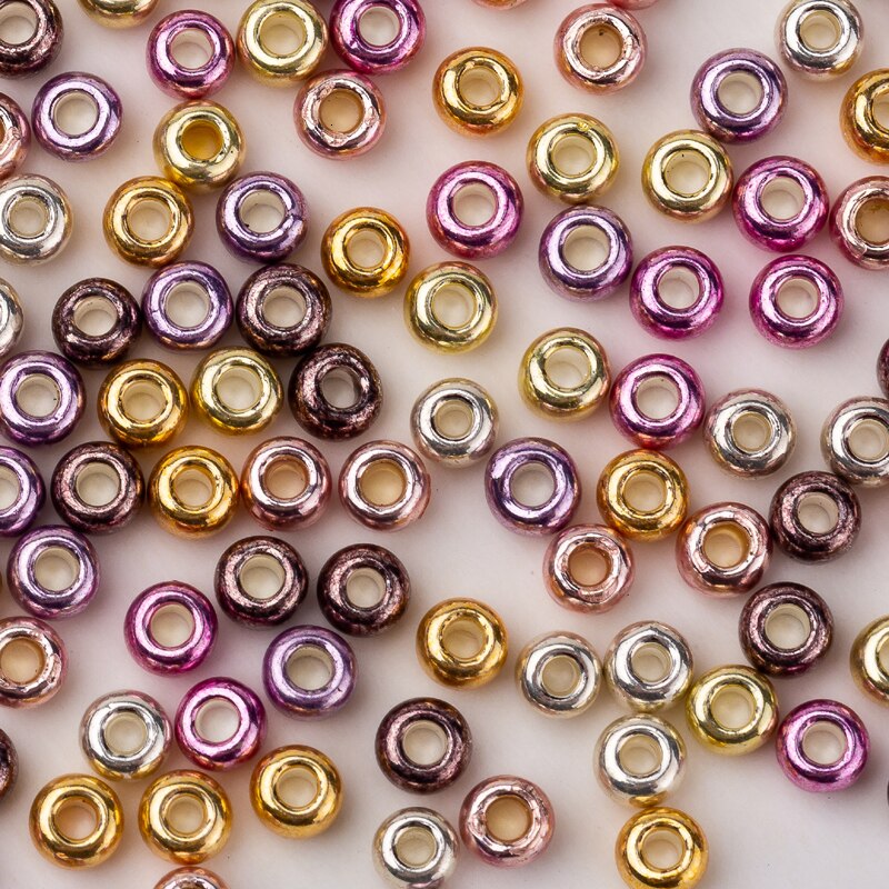Soeather perle toho 11 runde frøperler metallisk multi håndlavet perlevævning til gør-det-selv dekoration til kjole 5g ca. 480 stk.: Rm115
