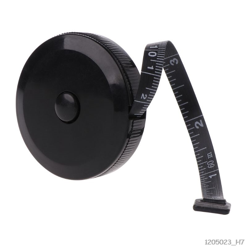 1.5 m/60 inch Zwarte Tape Maatregelen Dubbelzijdige Intrekbare Tools Automatische ABS Flexibele Mini Naaien Meetlint