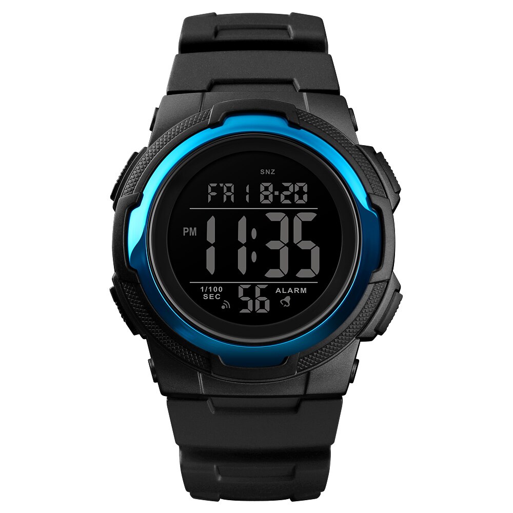 SKMEI 1423 Outdoor Sport Horloge Luxe Multifunctionele Stop Horloge Dual Tijd 5Bar Waterdicht Horloge Man Digitale Horloge: LIGHET BLUE