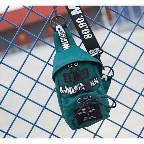 Bolso de mano para mujer, riñonera con cinturón de nailon, mochila de cintura con cierre, informal: green