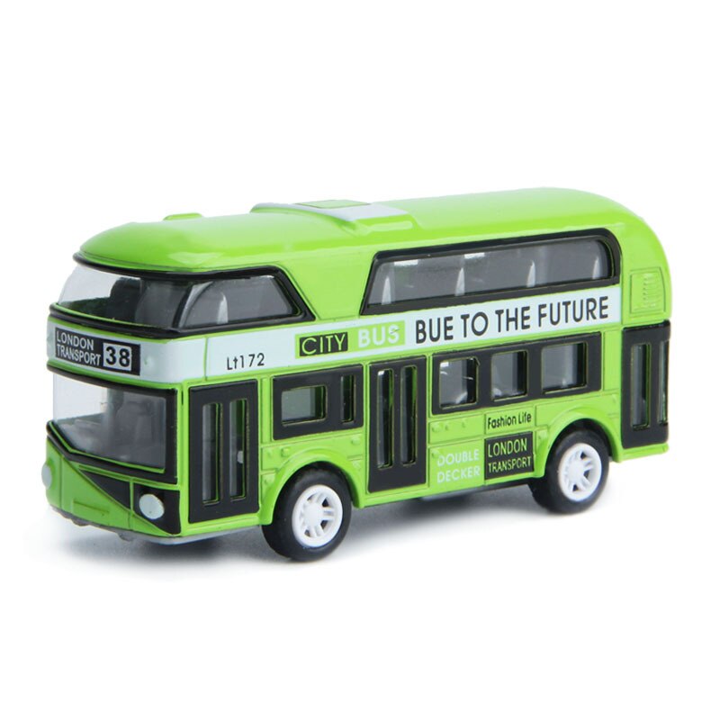 Double-Decker Bus London Bus Car Toys Sightseeing Bus Vehicles Urban Transport Vehicles Commuter Vehicles: Green