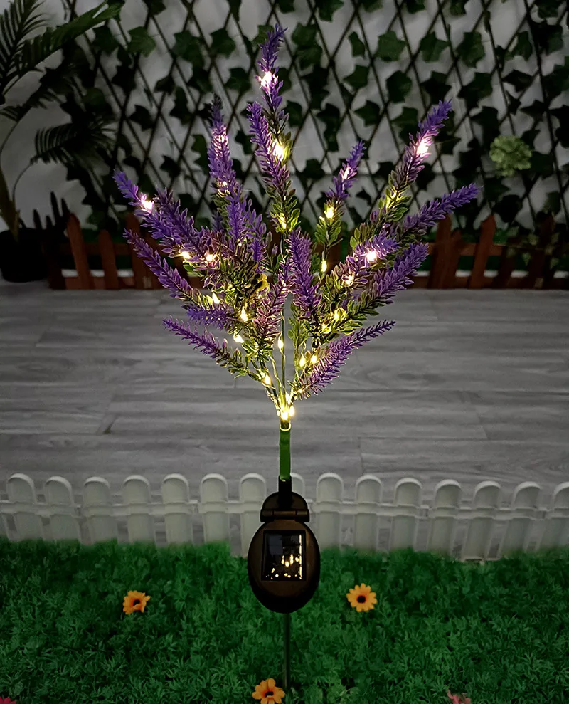 Solar Garden Lights Wild Flower Chrysanthemum Stake Lawn Lamp Waterproof Garden Butterfly Lamps Yard Art for Home Decoration: green