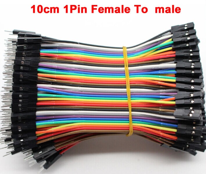 40 stks/partij 10 cm 2.54mm 1pin vrouw naar Man doorverbindingsdraad Dupont kabel