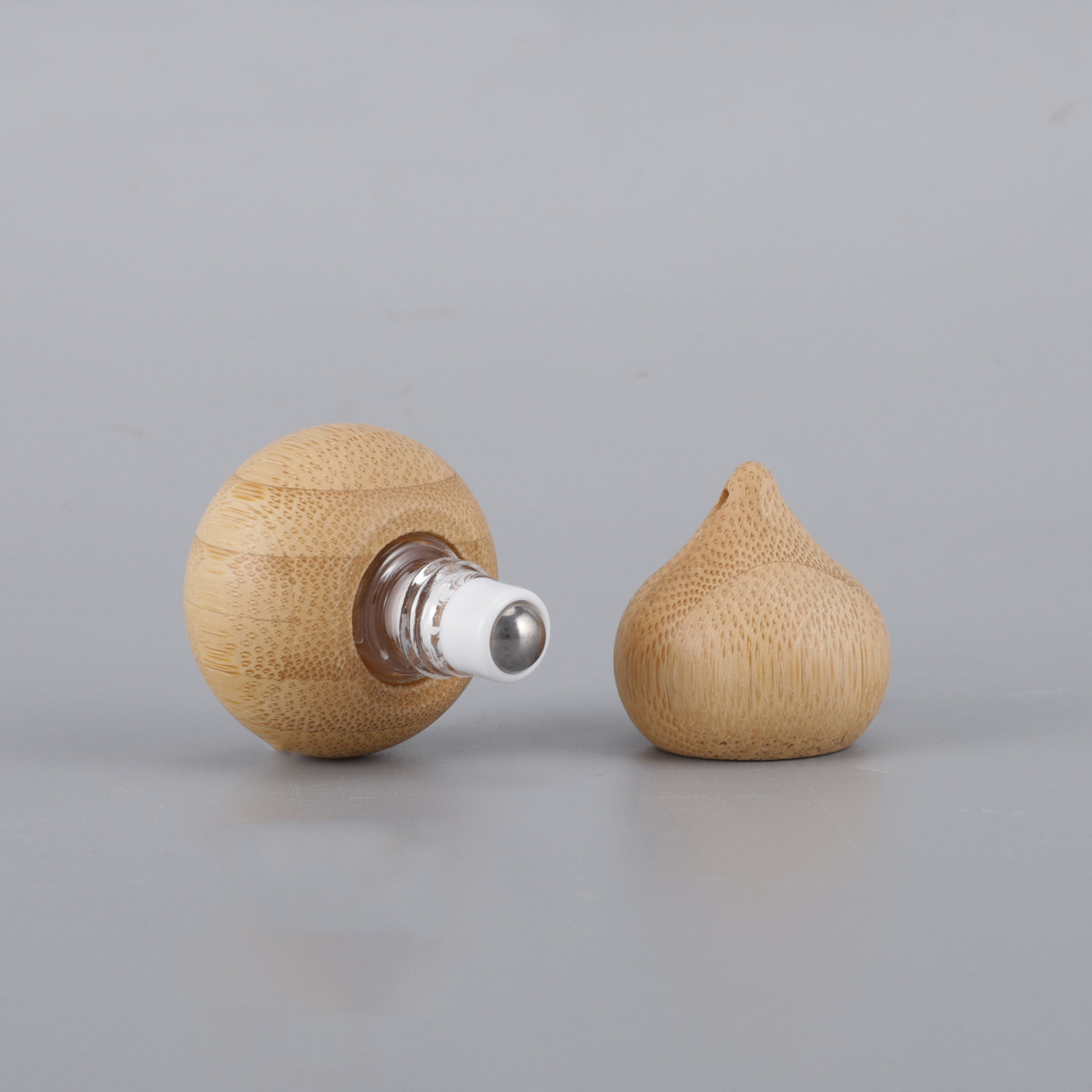 1ml bambus rull-på flasker tom rør kalebassformet påfyllbar parfymeflaske glass rollerball stål rollerball parfymebeholder