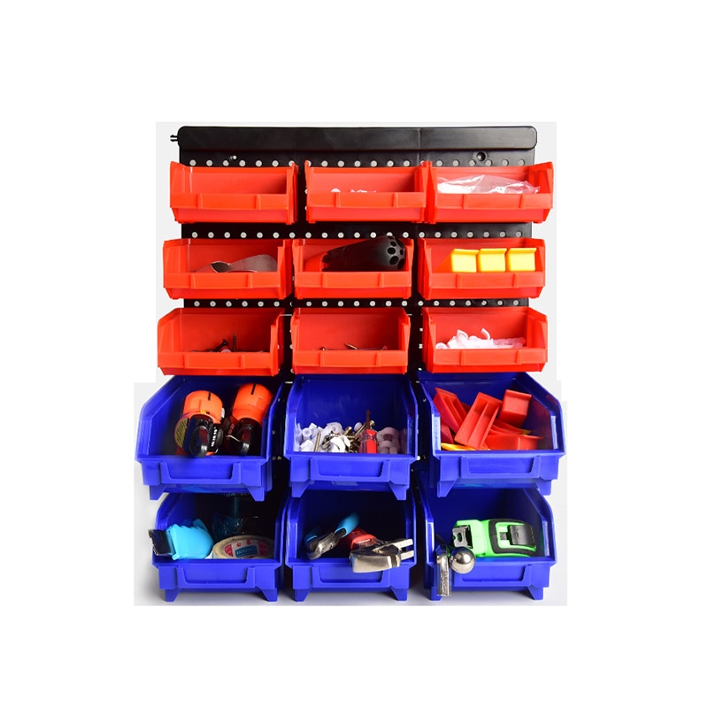 Wall-Mounted Storage Box Tool Parts Garage Unit Shelving Plastic Tool Case Hardware Screw Tool Organize Box ABS Bin Storage