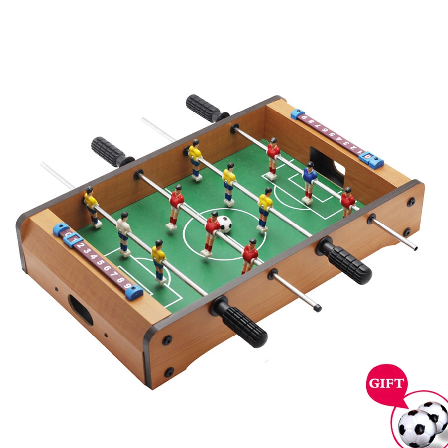 Mini Mesa de futbolín portátil para adultos y niños, juego de fútbol con 2 bolas y soporte de puntuación