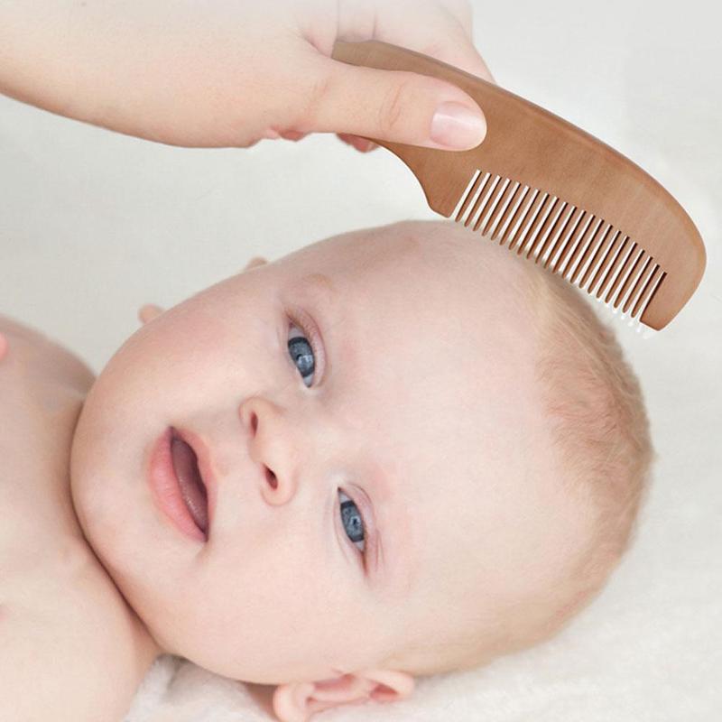 Brosse en bois laine naturelle pour bébé | 2 pièces 100% peigne Saft brosse à cheveux -né masseur de tête pour enfants, produits de soins pour enfants