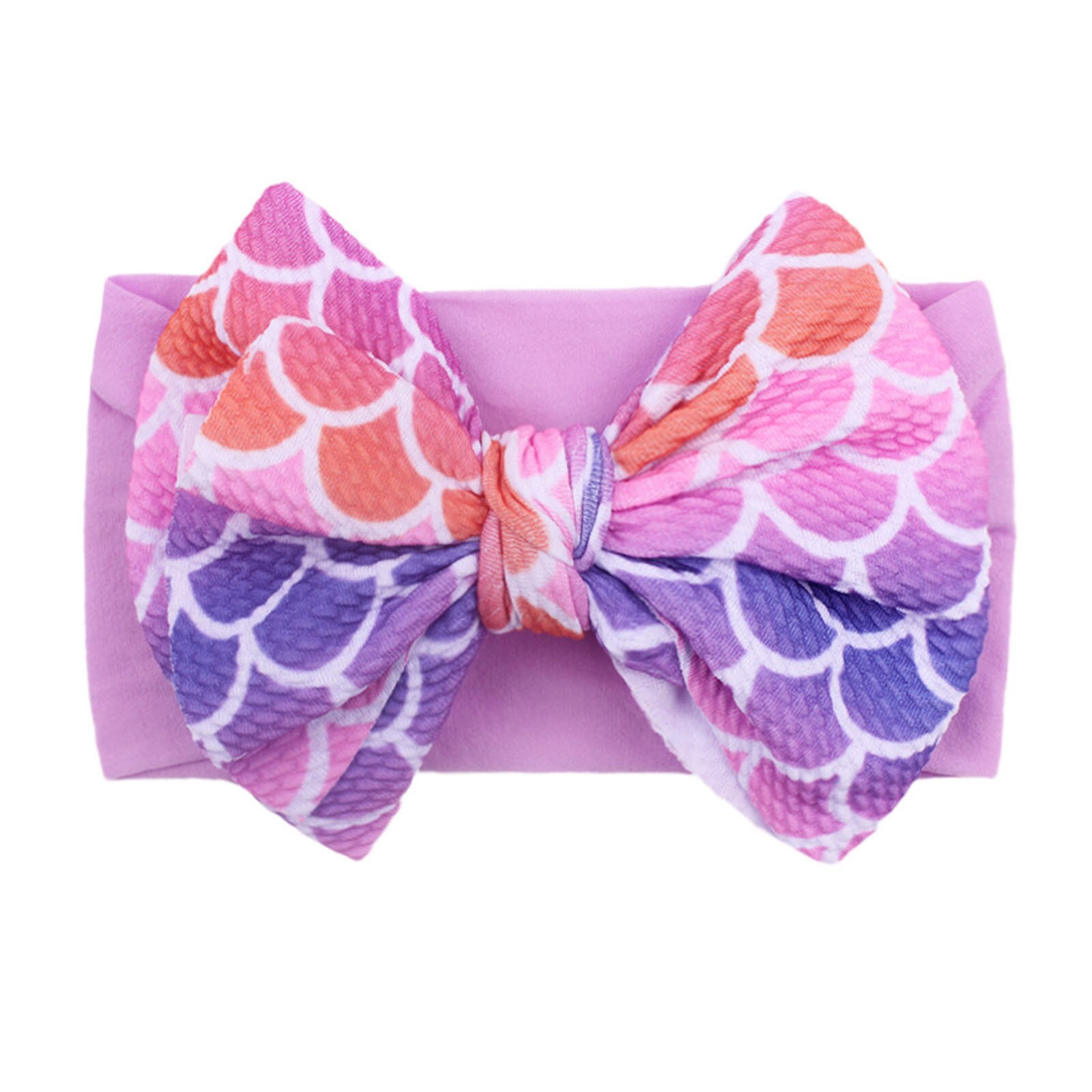 Baby Grote Boog Zachte Hoofdbanden Bloem Print Tulband Haarband Bunny Boog Headwrap Kinderen Meisje Head Wrap Baby Meisjes Haar Accessoires: Purple 