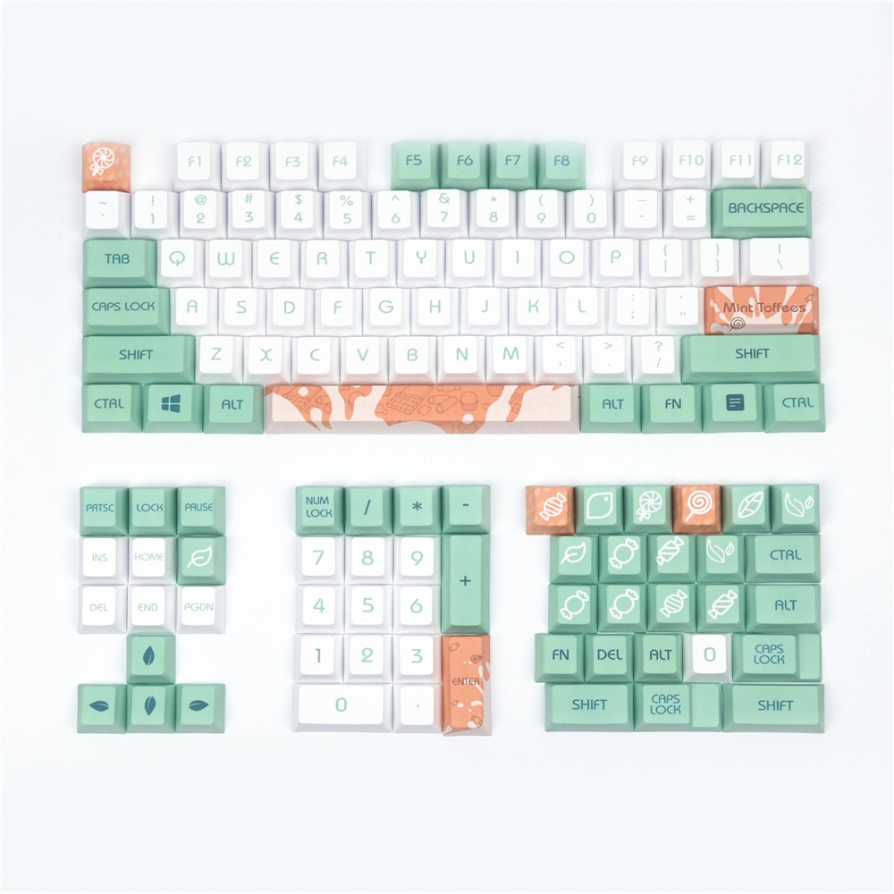 Mechanical keyboard Keycaps Mint Milk Original Cherry Profile 128 Keys Compatible Cherry MX Kailh Gateron Switches