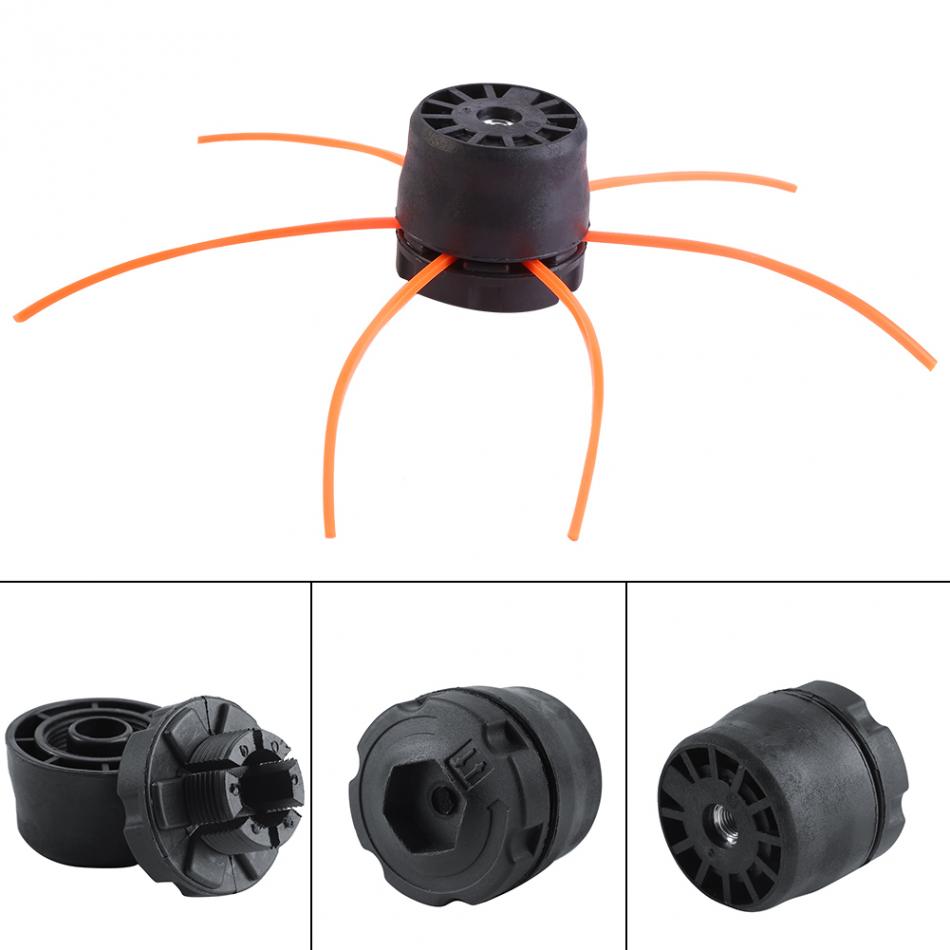 Universal Plastic Line Bump Cutting Trimmer Head with 3 Mowing Ropes Set For Lawn Brush Cutter Strimmers Replacement