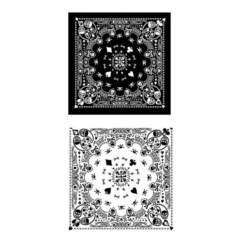 Huation Skull Bandana Gothic Hoofddeksels Haarband Sjaal Headtie Mannen Hals Accessoires Bandana S2E3