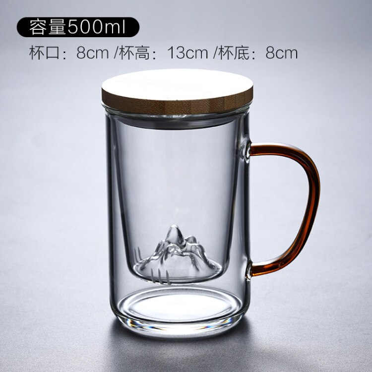 Glass Chinese Style Tea Mug With Lid Filter Coffee Cups Tea Set Mugs Beer Drink Office Mug Transparent Drinkware Glass Cups: F