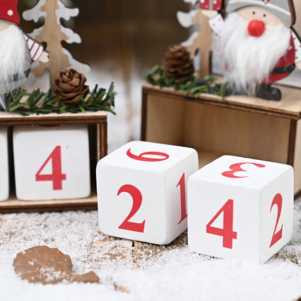 Kerst houten kalender vrolijke kerstversieringen voor thuis noel kerstmis 2021 nieuwjaar kerstman poppen elf decoratie benodigdheden