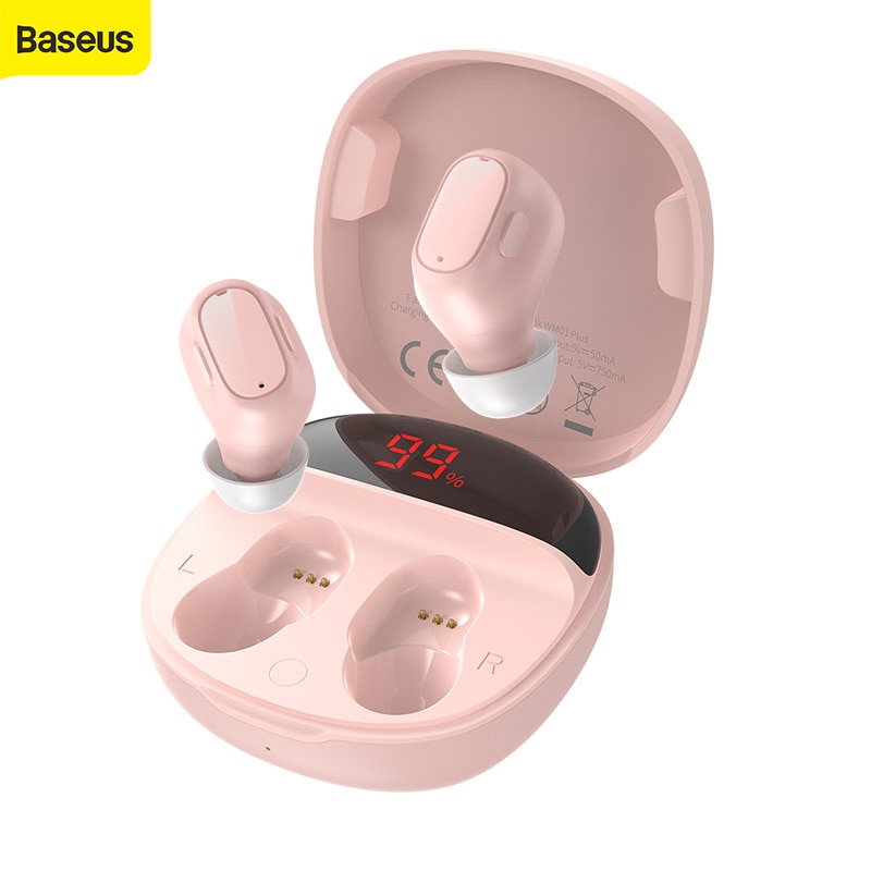 Baseus WM01 Plus Tws Bluetooth Oortelefoon Voor Iphone Draadloze 5.0 Mini True Draadloze Koptelefoon Slimme Ruisonderdrukking Voice Headset
