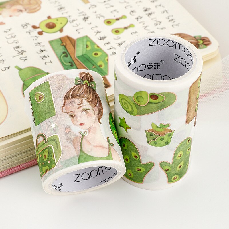 Avocado Meisjes Serie Collage Washi Tape Plakband Diy Scrapbooking Sticker Label Masking Ambachtelijke Tape