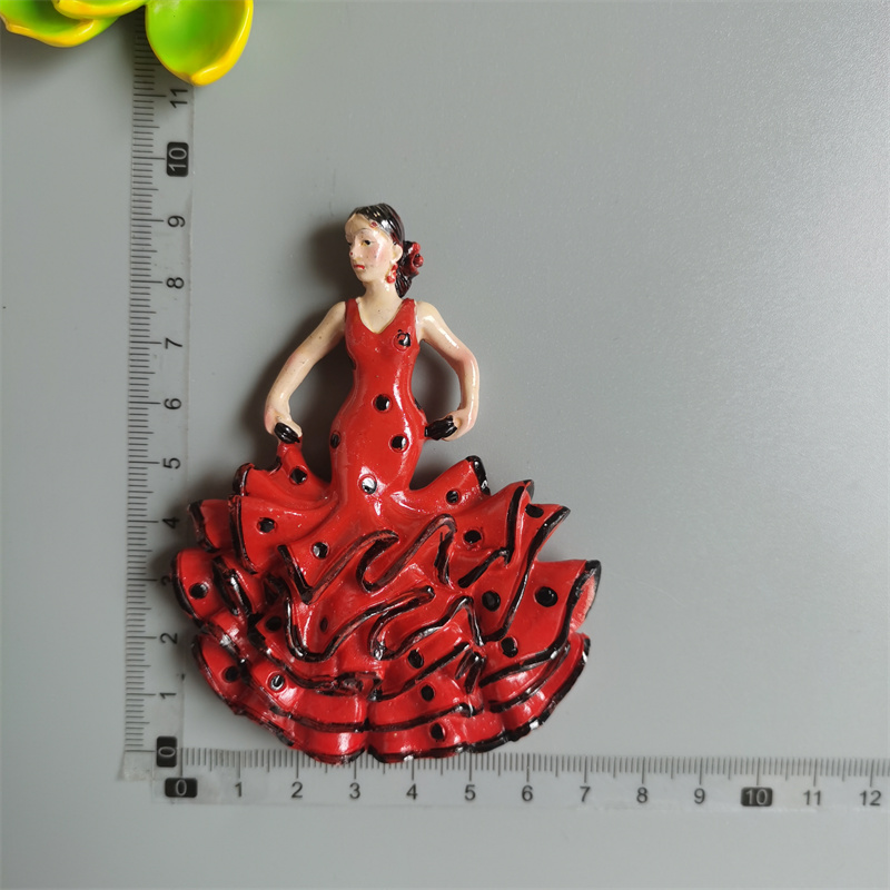 Imanes de nevera de Flamenco de España, bailarina española, decoración de recuerdo turístico, artesanía, pegatina magnética para refrigerador, colección de: Flamenco E