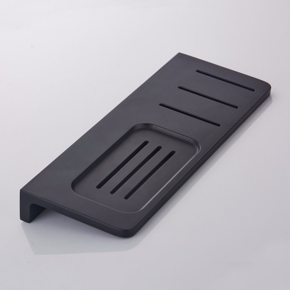 Plads aluminium sort sæbeskål vægmonteret badeværelse tilbehør produkt sæbeskålholder