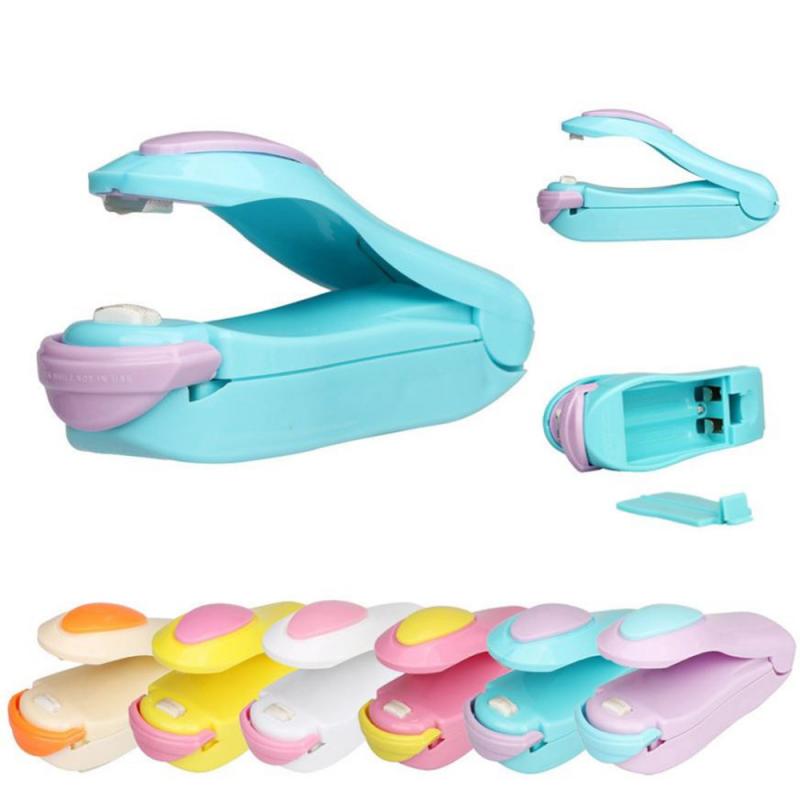 Mini máquina de selagem portátil, máquina seladora a calor manual para uso doméstico, saco plástico, resistente a calor e sem bateria