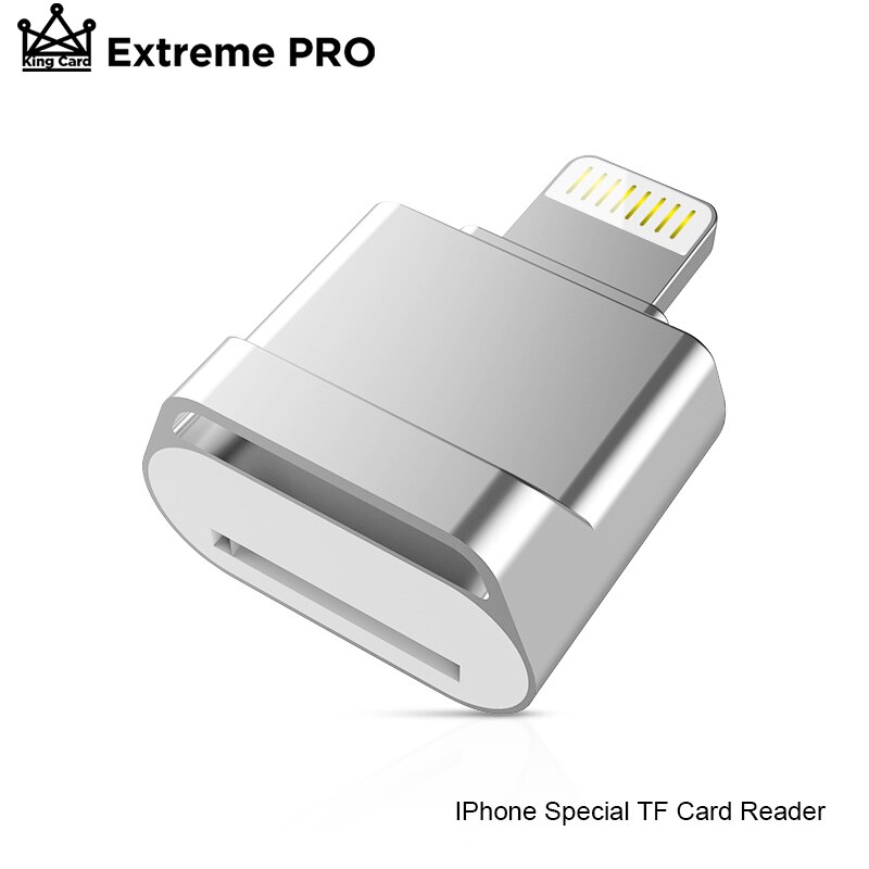 Lettore di schede Mini OTG per iPhone TF Card 16 32 64 128GB Plug & Play adattatore da Lightning a MicroSD nessun Driver necessario: Silver card reader