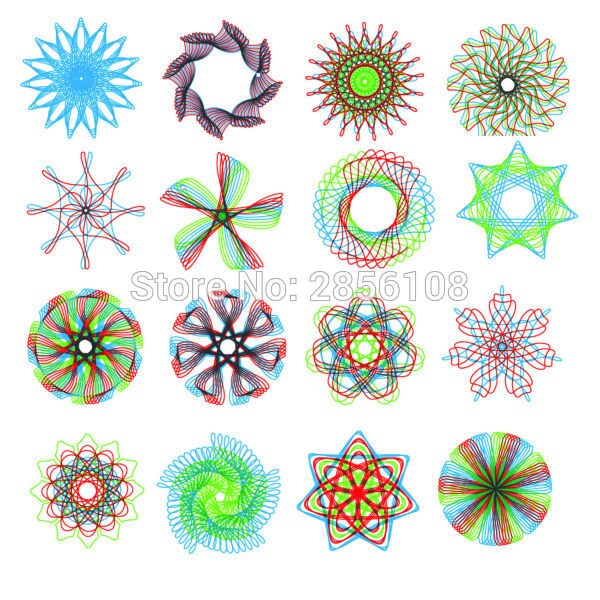 Spirograph Drawing toys set 22PCS Accessories With 3pcs Pens Interlocking Gears &amp; Wheels Drawing Kit Educational Toy
