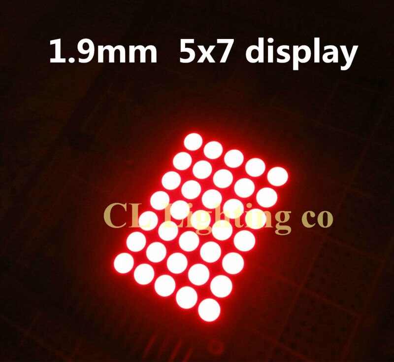 1.9 MM 5X7 led display Rood Gemeenschappelijke anode LED Dot Matrix Digitale Buis Module 5*7 digitale buis