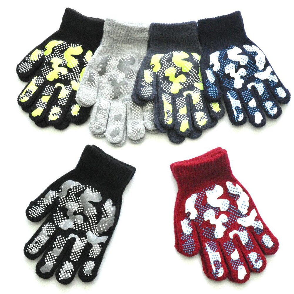 Paar Jongens Magic Rekbaar Camouflage Handschoen Winter Warm Antislip Handschoenen Voor Kinderen Kids Outdoor Zorg Levert