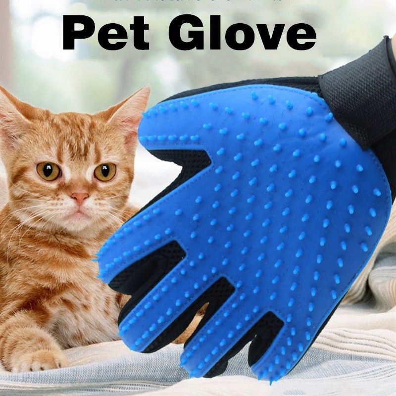 Pet Grooming Handschoen voor Katten Borstel Kam Kat Hackle Huisdier Borstel Handschoen voor Dier Hond Huisdier Haar Handschoenen voor Honden en Katten-rechterhand