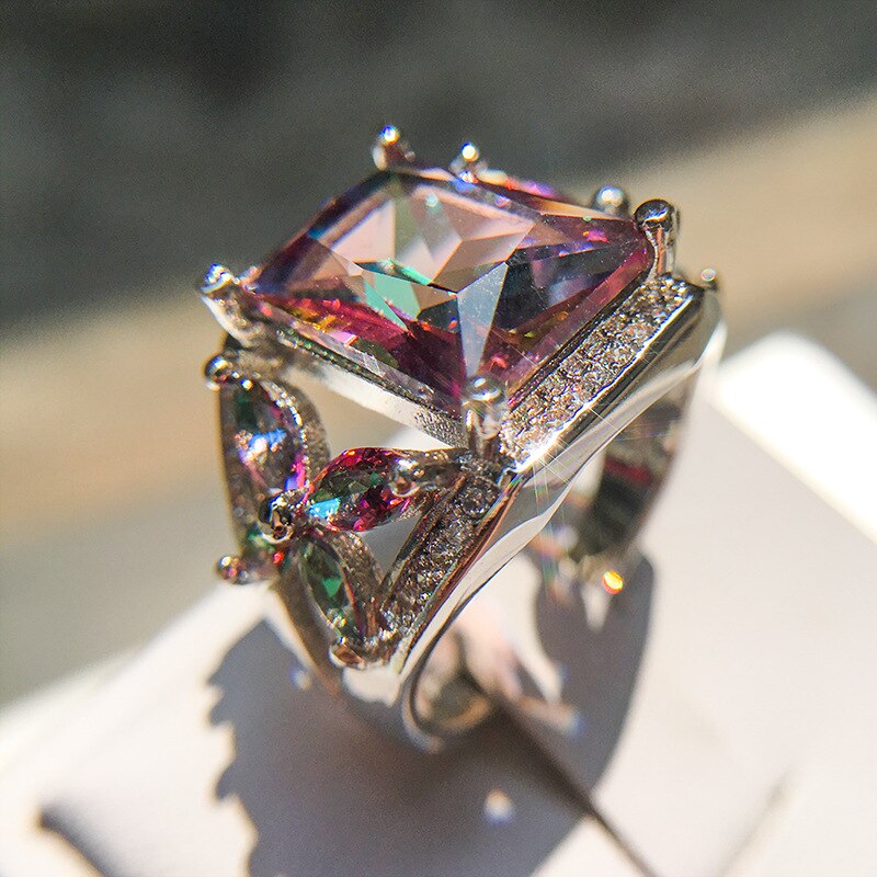 Top 925 Sterling Silver Love Forever Jewelry Classic Engagement AAA CZ purple Crystal Wedding Rings for Women Jewelry