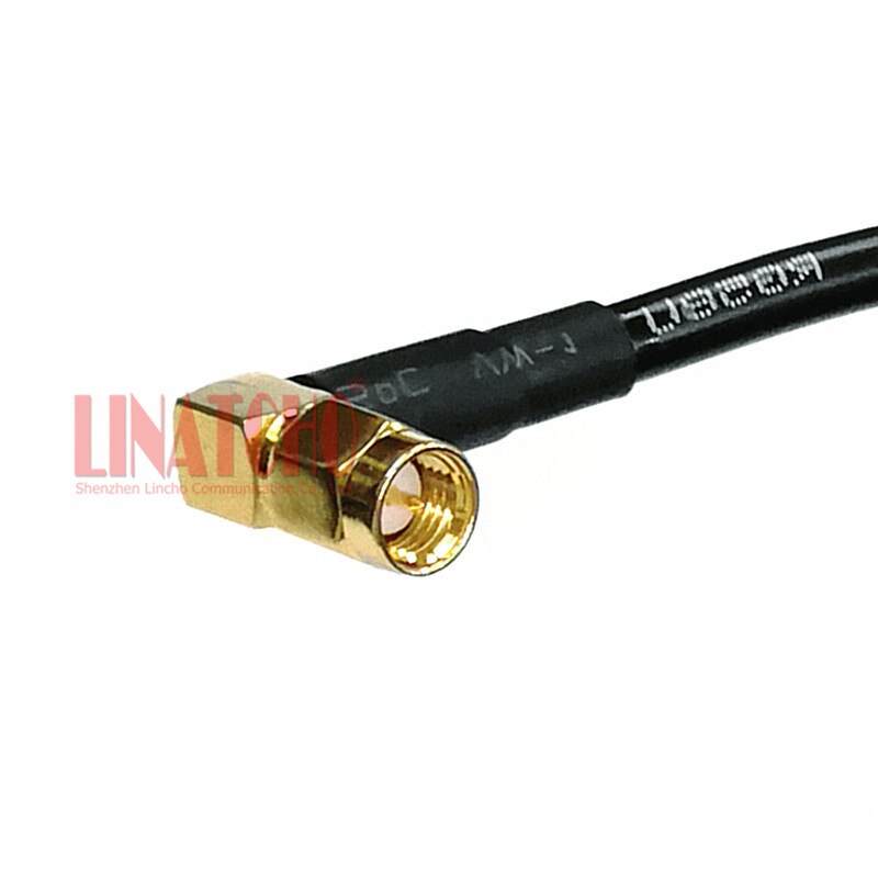 50 ohm 2 metros rg58u RF coaxial n macho a ángulo recto sma macho anatenna jumper cable