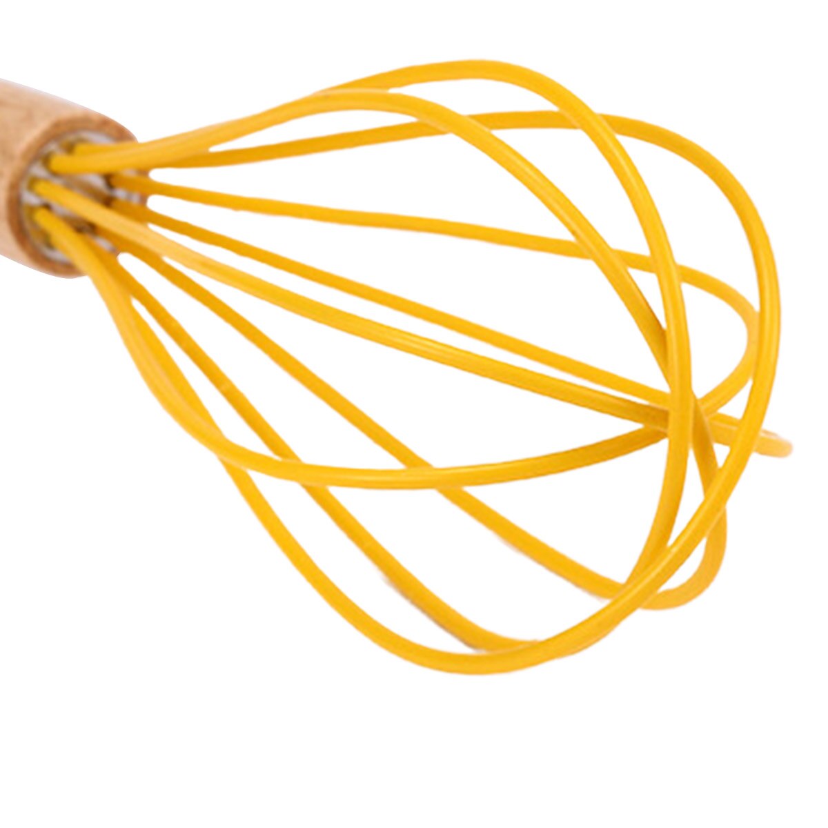 Batidor giratorio de madera de silicona Manual para huevos, mezclador Mini de plástico para cocina, batidor de huevos, herramienta para hornear, agitador de silicona respetuoso con el medio ambiente