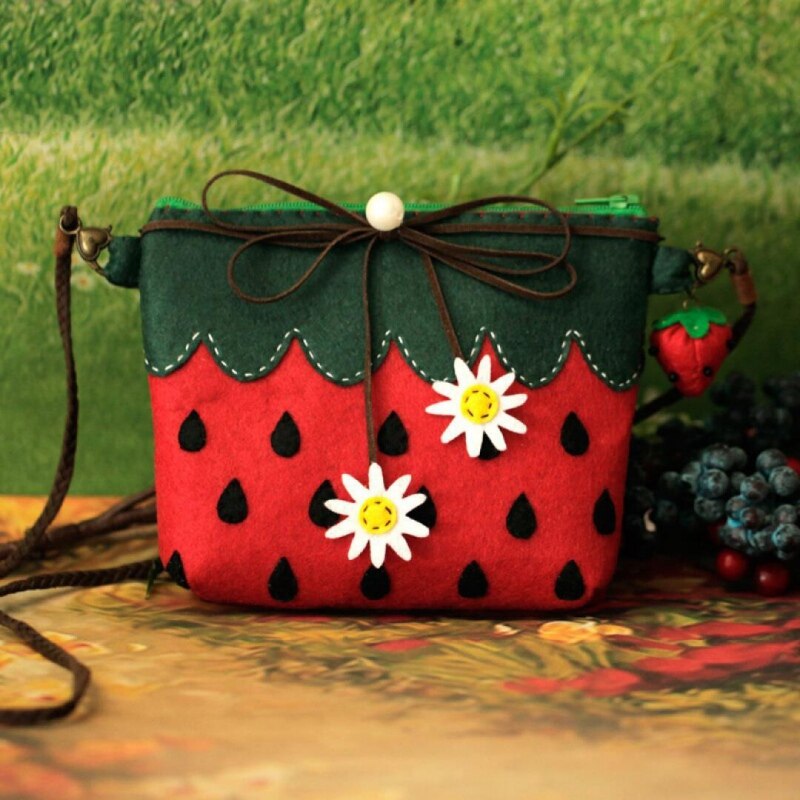 Handmade Nonwoven Coin Purse Cute Felt Shoulder Bag Kit Diy Sewing Felt Crafts ll