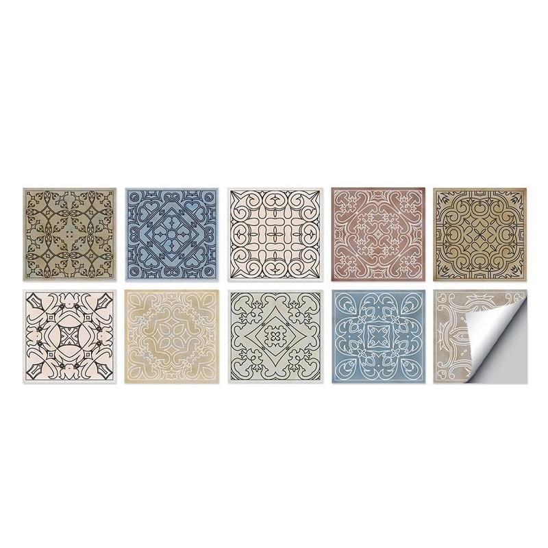 15*15cm keuken olie- en waterdicht badkamer sticker trap stereo meubel sticker keramische tegel sticker decoratie wa  h6 m 1: I