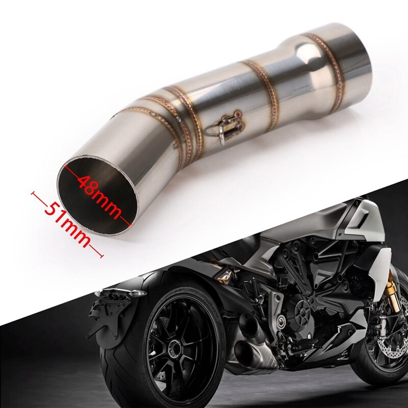 51mm slip-on udstødning til ducati diavel modificeret mellemrørsforbindelsesrør til motorcykeldele