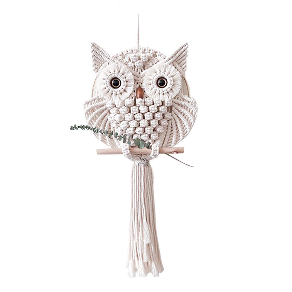 Novedosos búhos atrapasueños macramé de algodón para colgar en la pared borlas hechas a mano atrapasueños decoración del hogar 15/30cm: 15cm