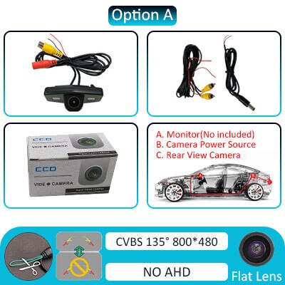1080P AHD Rear view camera hd for Honda Civic FD EK Accord Odyssey CITY ACURA TL TSX car camera Night vision Vehicle camera: Static -135 de