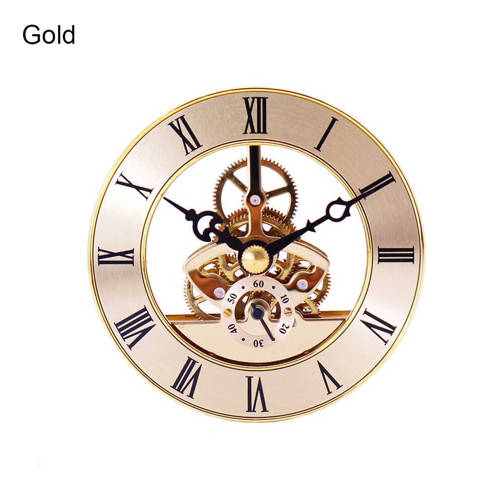 Retro Gear Wall Clock Movement Round Decorative Table Clock Metal Perspective Movement Wall Clock Accessories JW: Gold
