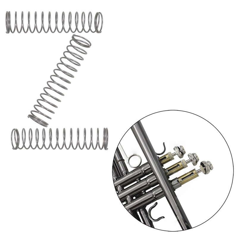 3 peças de substituição da peça dos acessórios da mola da válvula do pistão da trombeta