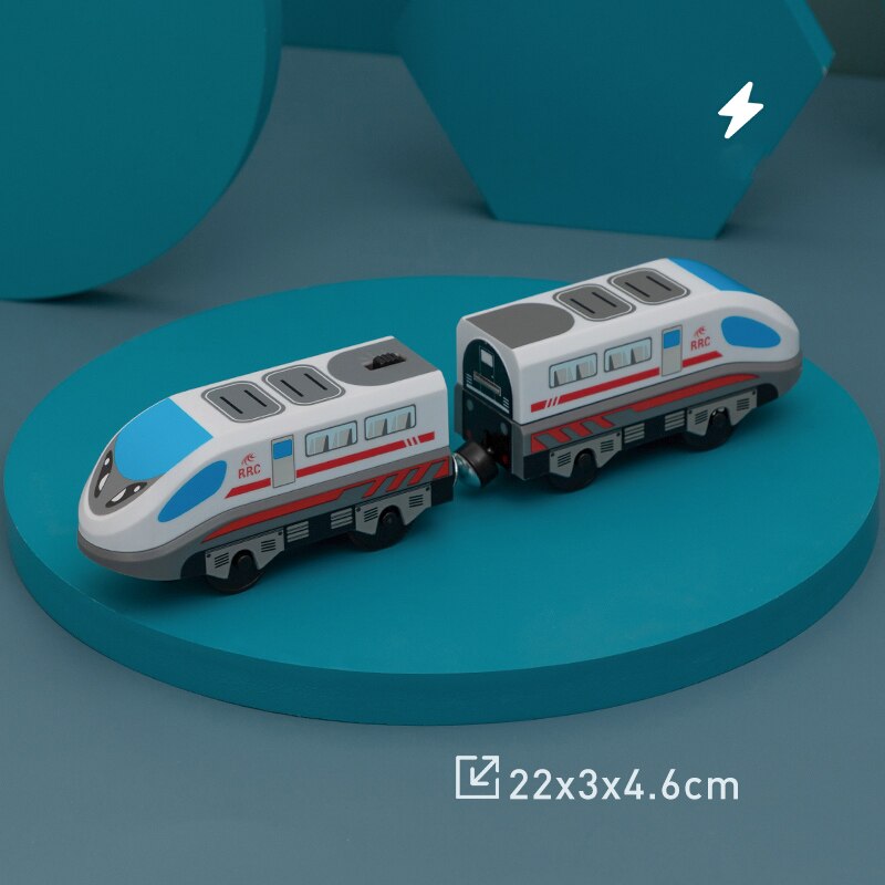 Railway Locomotive Magnetically Connected Electric Small Train Magnetic Rail Toy Compatible With Wooden Track For Kids: 21