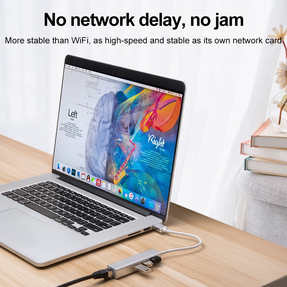 USB tipo C a RJ45 100/1000M, USB3.0 2,0, red externa extendida, concentrador USB C para STB TV Box, ordenador portátil y Macbook