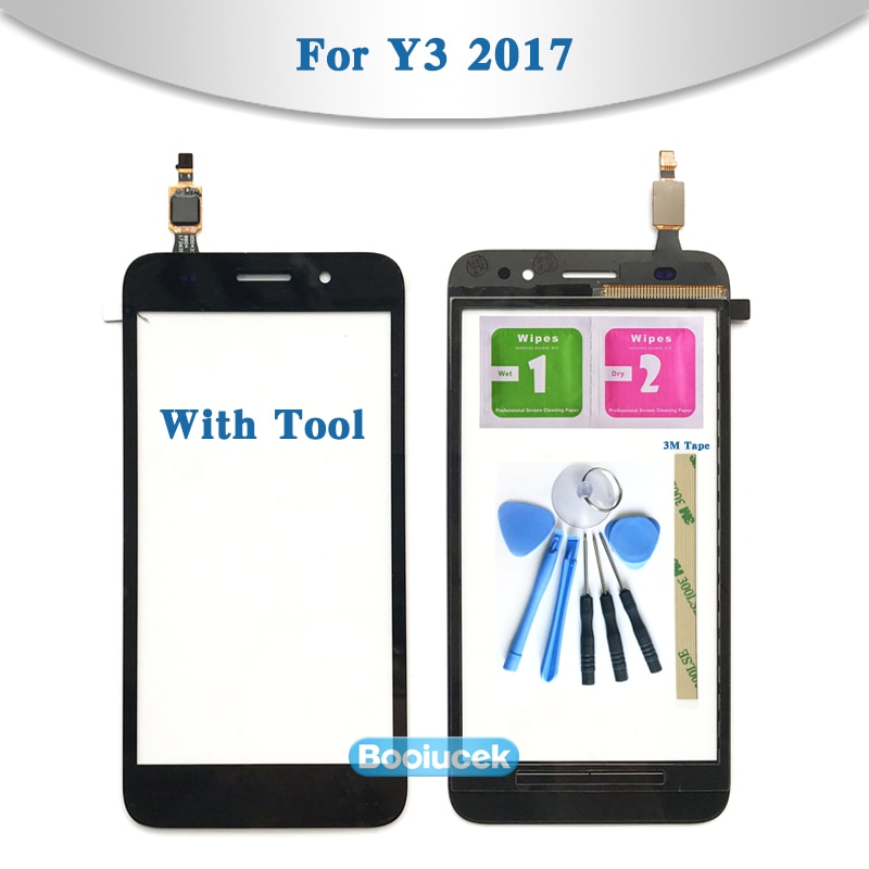 Di alta Qualità Per Huawei Y3 2017 CRO-U00 CRO-L02 CRO-L22 Sensore di Tocco Digitale Dello Schermo Esterno Obiettivo di Vetro del Pannello