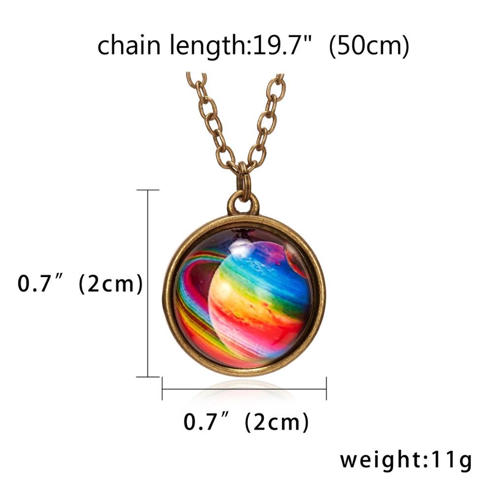 1Pc Statement Prachtige Kleurrijke Glas Galaxy Planet Earth Universe Bal Hanger Ketting Glow In The Dark