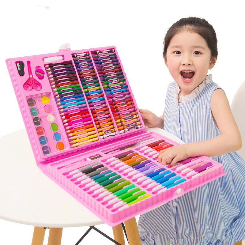 Kit de canetas coloridas para desenho, kit de pintura artística, pintura, marcador de arte, conjunto de pincéis de cores, ferramenta de desenho artístico com 150 peças/conjunto escola