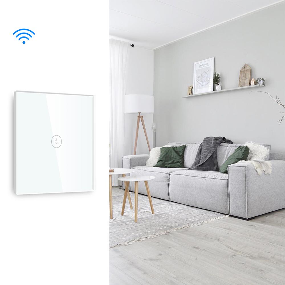 Interruptor de luz BSEED EU Touch Wifi 1 Gang 1way interruptor inteligente Wifi inalámbrico blanco negro colores dorados