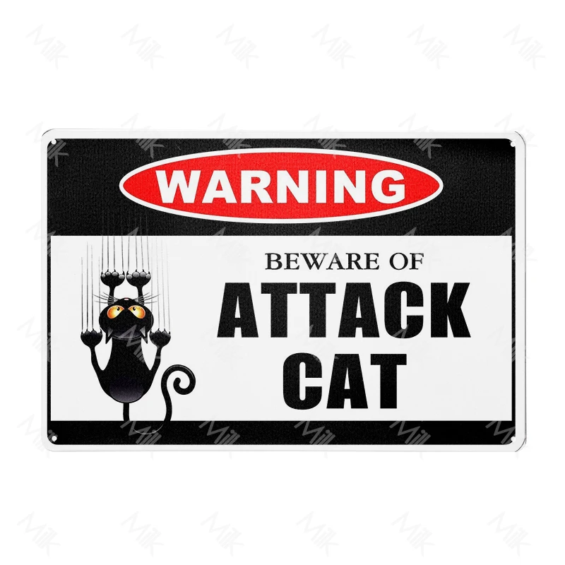 Vorsicht vor Katzenschild – Aluminium – Katzen-Türschilder – Attacke Katze-Schild – niedliche Katzen-Warnschilder für Katzen, Kätzchen-Liebhaber, Zuhause, Zimmer: 40x30 cm / Apfel Grün