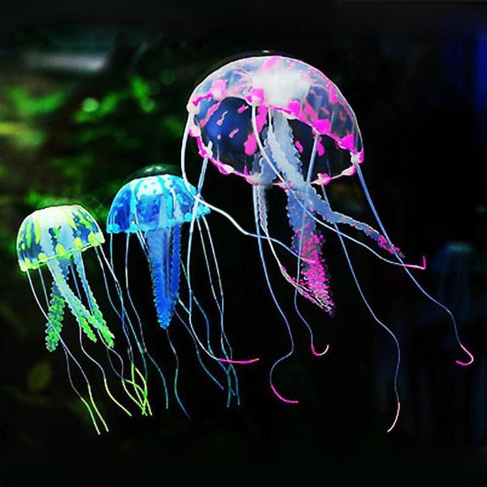 tank Jellyfish for aquarium decoration fish tank Jellyfish Glowing Effect decoration stones for aquarium fishing accessories