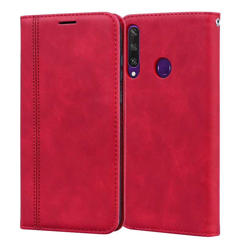 Huawei  y6p hoesje vintage leer voor huawei  y6p y6 p luxe magnetische flip portemonnee standaard bescherming achterkant 6.3 inch