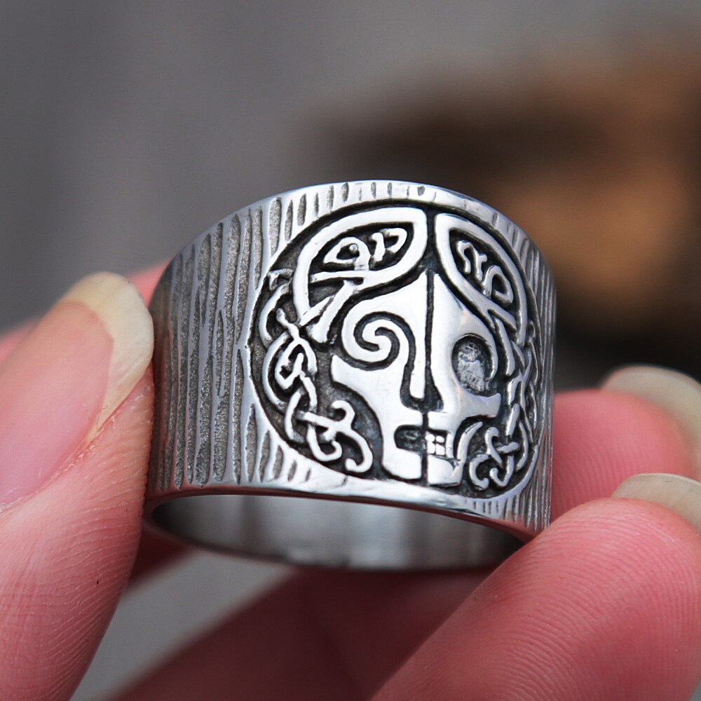 Hel – bague de déesse de la mythologie nordique pour hommes, Vintage, en acier inoxydable 316L, nœud celtique, bague Viking, amulette pour hommes, bijoux