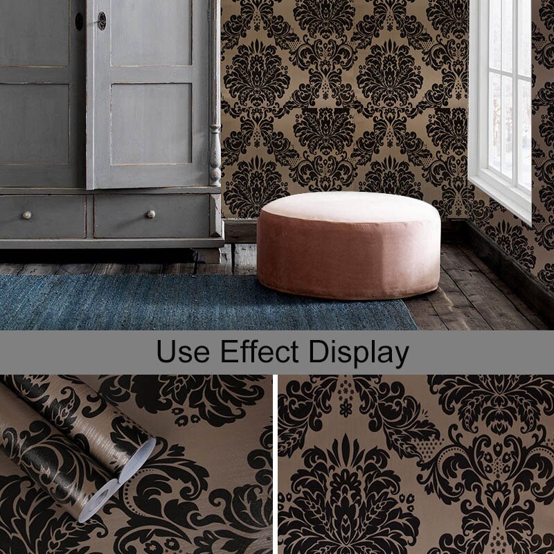 Retro self adhesive wallpaper European style rosette wallpaper luxury Floral wall paper